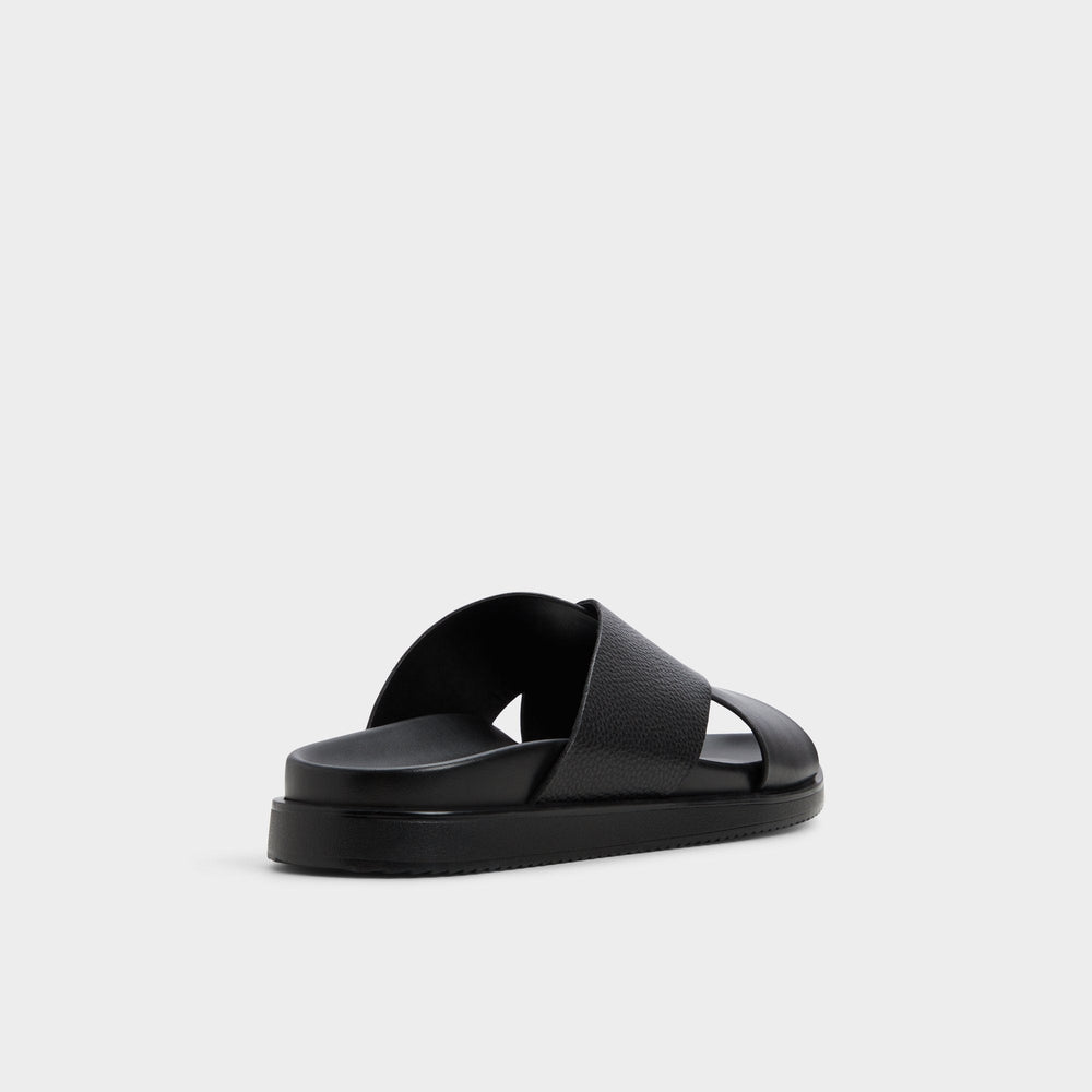 Darley Black Men's Sandals & Slides - Strappy flat sandal | Aldo online