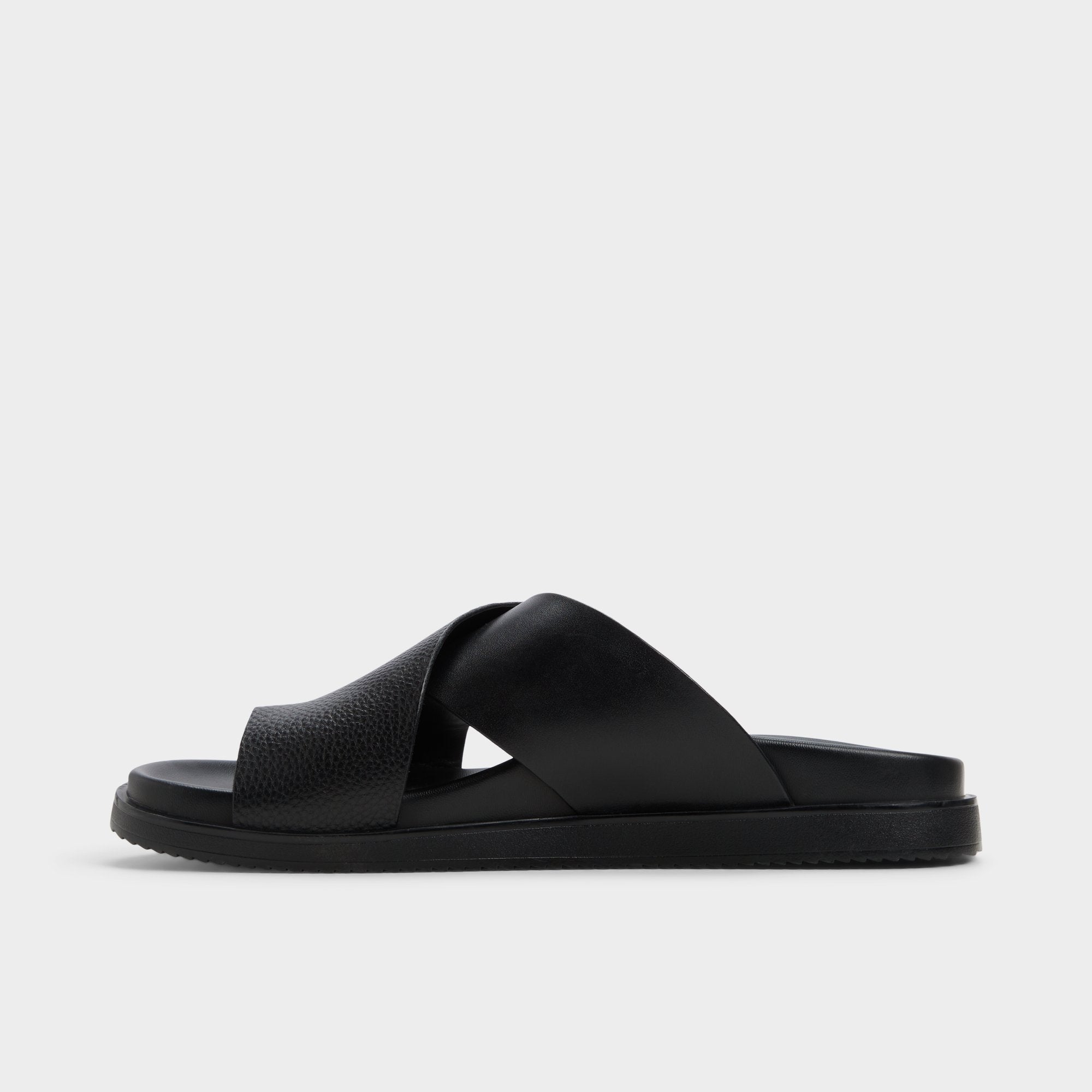 Darley Black Men's Sandals & Slides - Strappy flat sandal | Aldo online