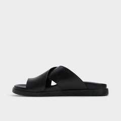 Darley Black Men's Sandals & Slides - Strappy flat sandal | Aldo online