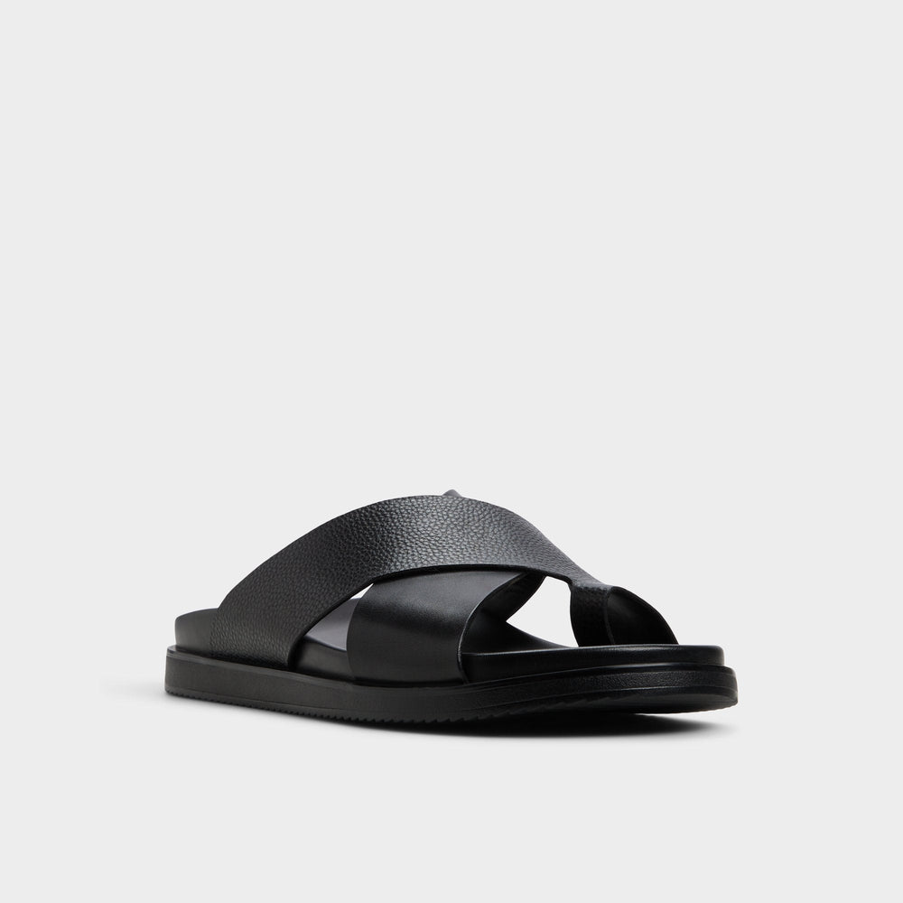 Darley Black Men's Sandals & Slides - Strappy flat sandal | Aldo online