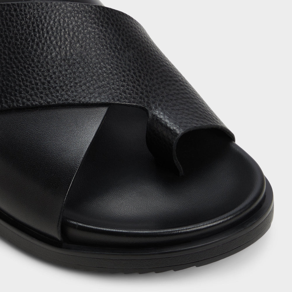 Darley Black Men's Sandals & Slides - Strappy flat sandal | Aldo online
