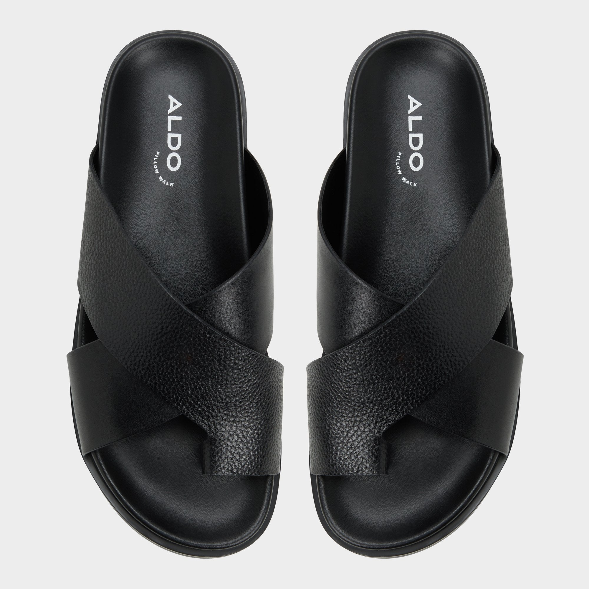 Darley Black Men's Sandals & Slides - Strappy flat sandal | Aldo online
