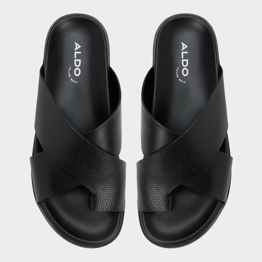 Darley Black Men's Sandals & Slides - Strappy flat sandal | Aldo online