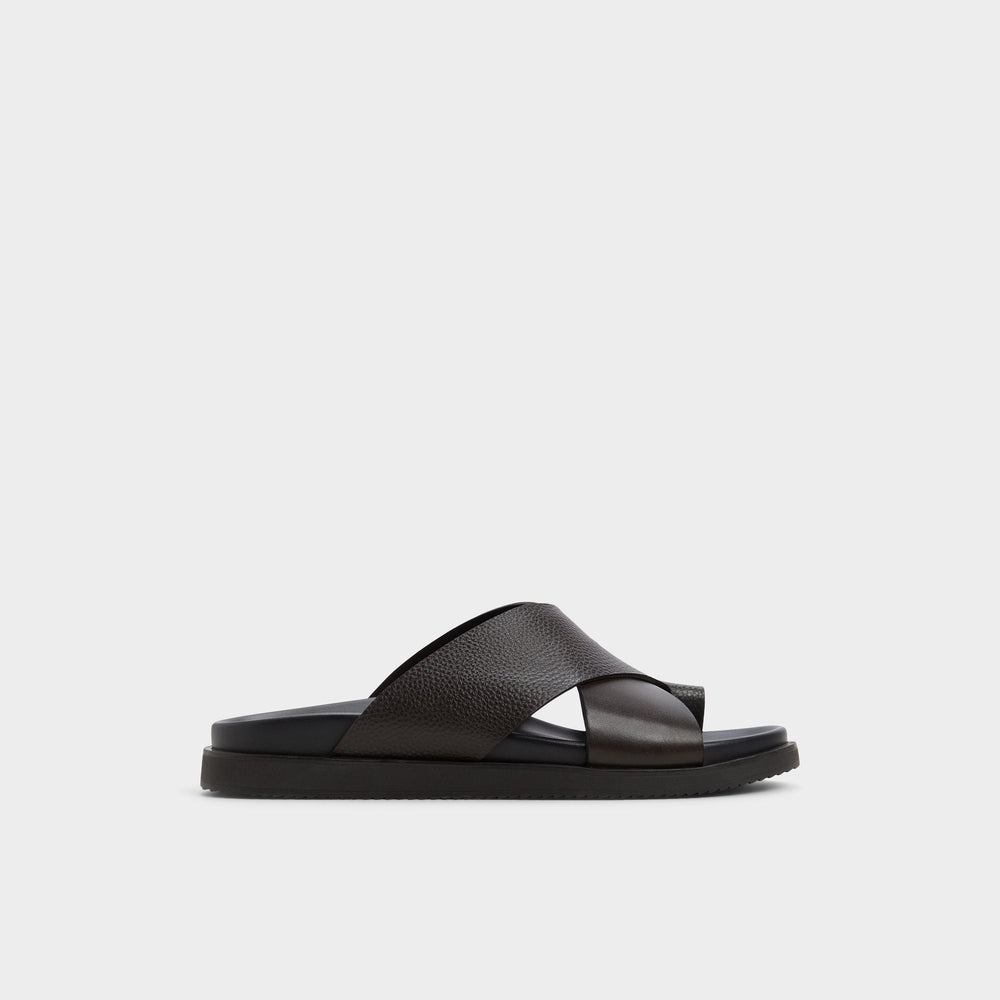 Darley Dark Brown Men's Sandals & Slides - Strappy flat sandal | Aldo outlet