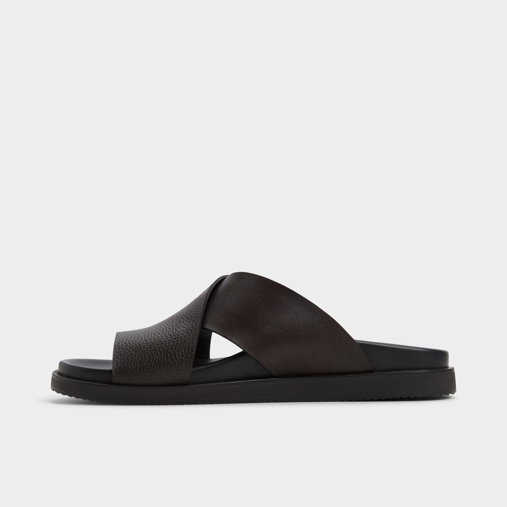 Darley Dark Brown Men's Sandals & Slides - Strappy flat sandal | Aldo outlet