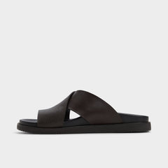 Darley Dark Brown Men's Sandals & Slides - Strappy flat sandal | Aldo outlet