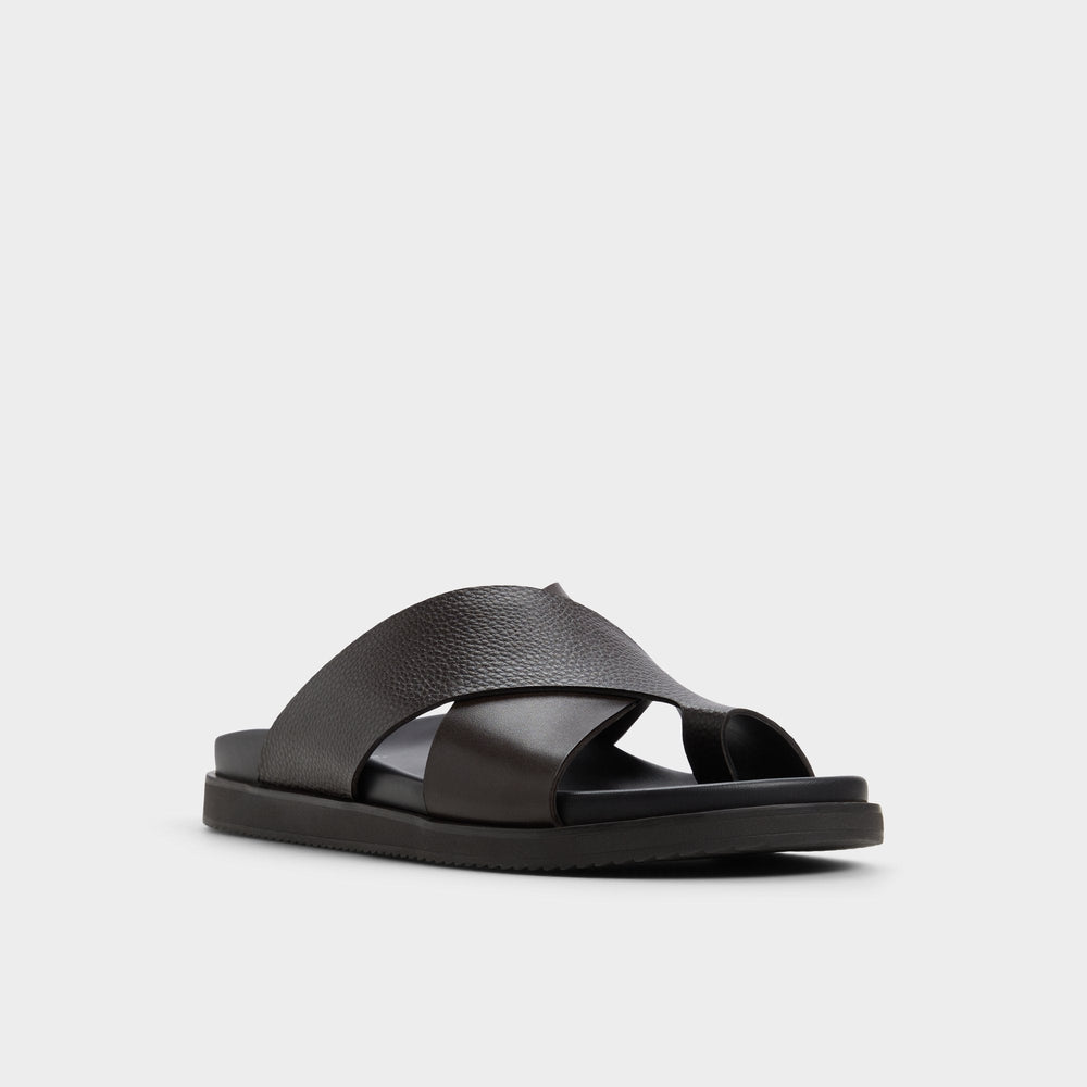 Darley Dark Brown Men's Sandals & Slides - Strappy flat sandal | Aldo outlet