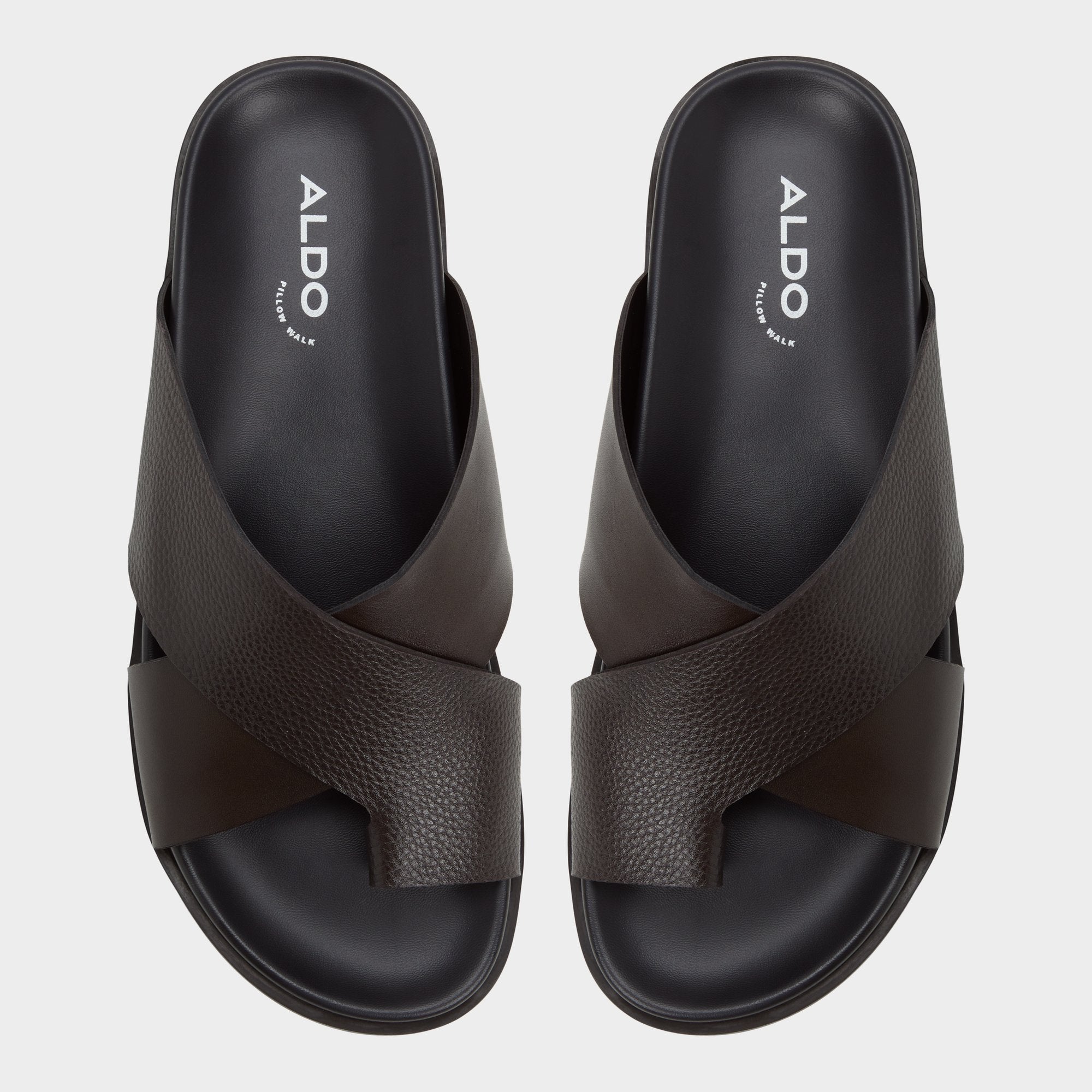 Darley Dark Brown Men's Sandals & Slides - Strappy flat sandal | Aldo outlet