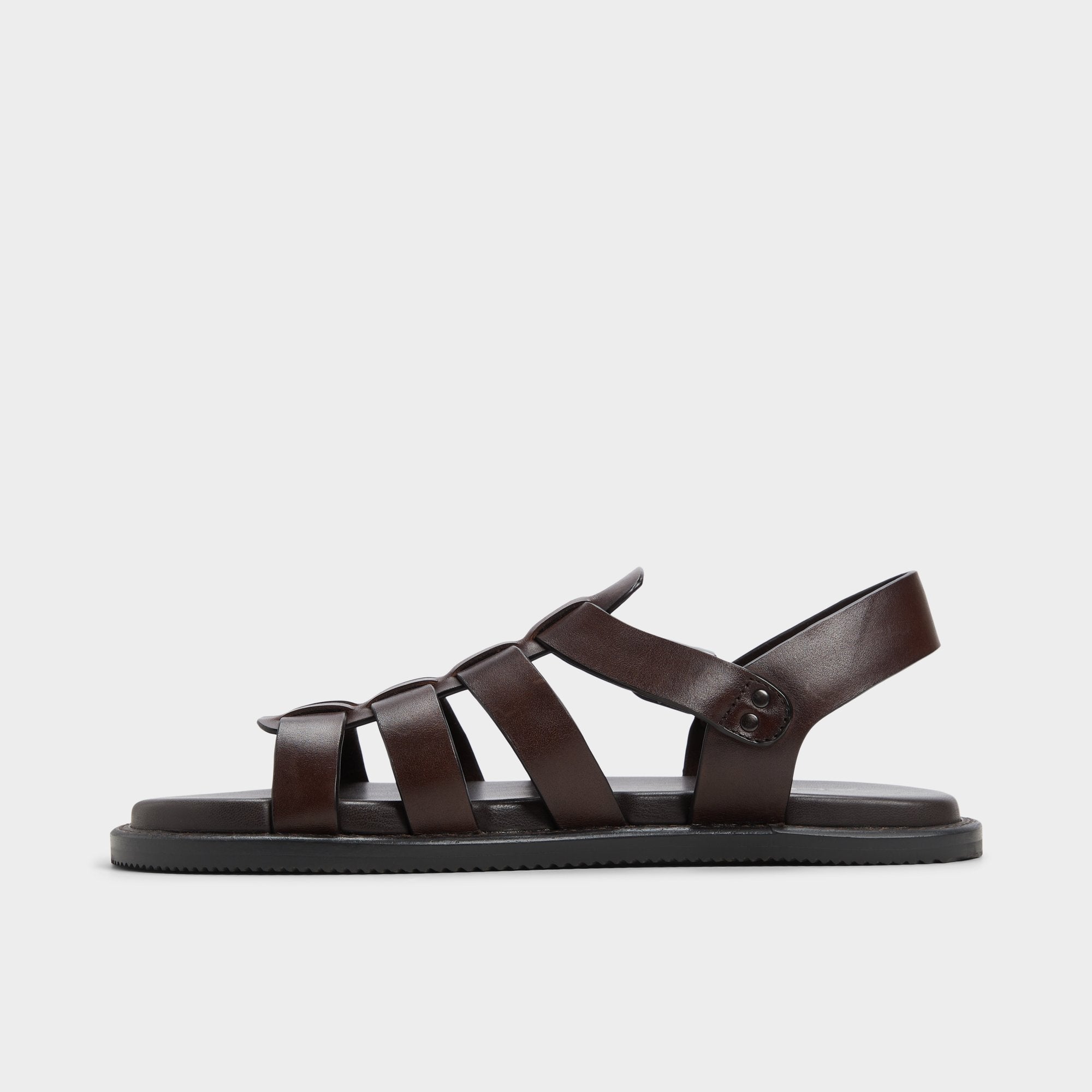Warley Dark Brown Men's Sandals & Slides - Strappy flat sandal | Aldo for sale