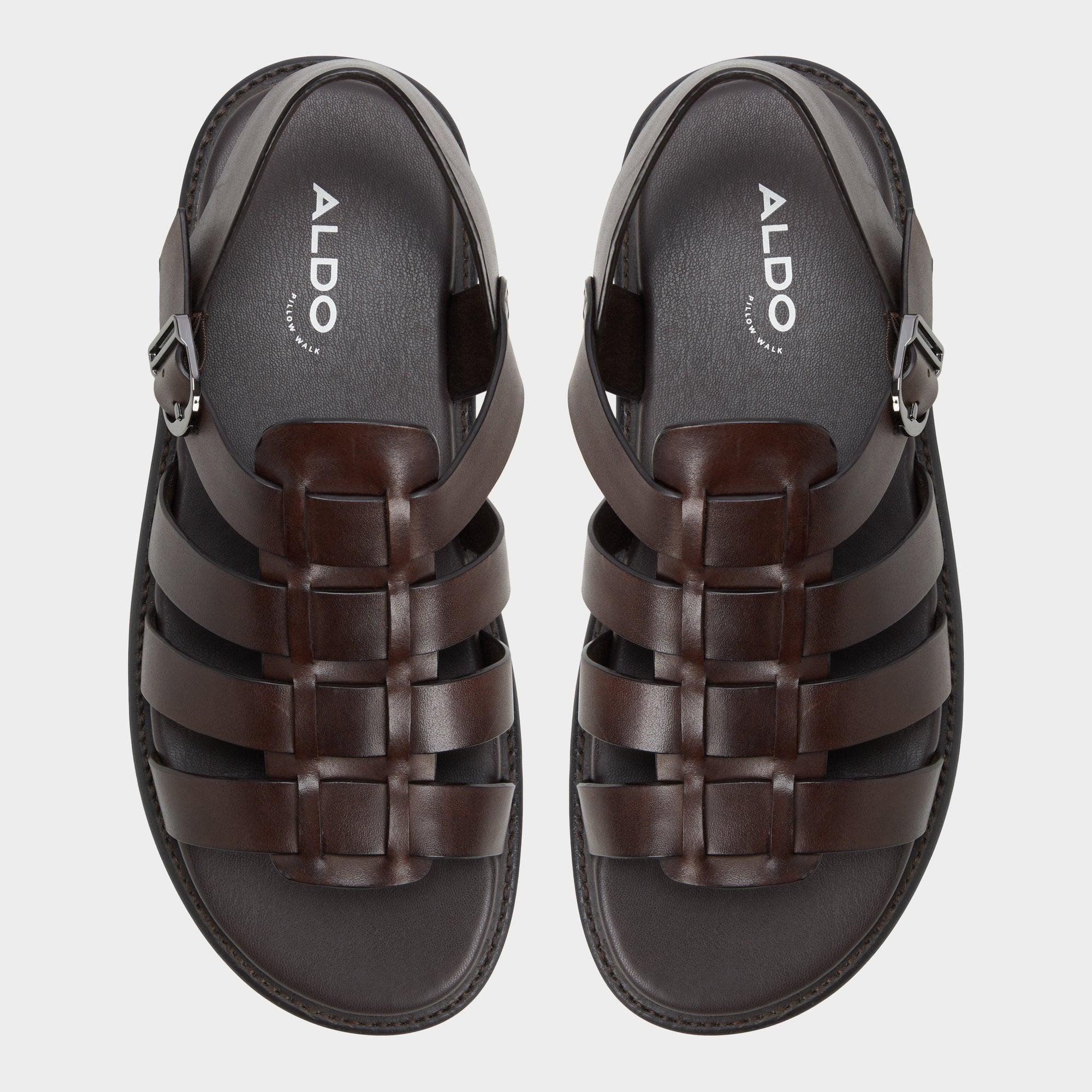 Warley Dark Brown Men's Sandals & Slides - Strappy flat sandal | Aldo for sale