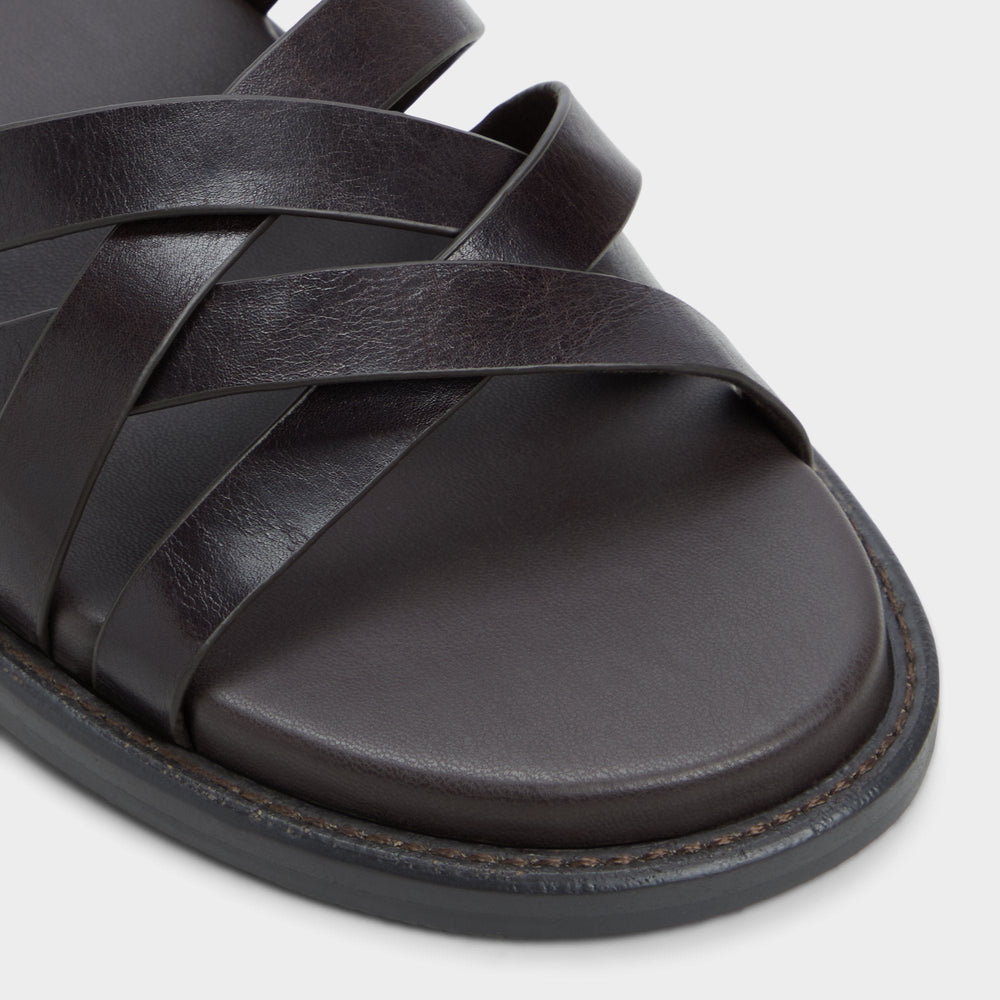 Haniff Brown Men's Sandals & Slides - Strappy flat sandal | Aldo discount