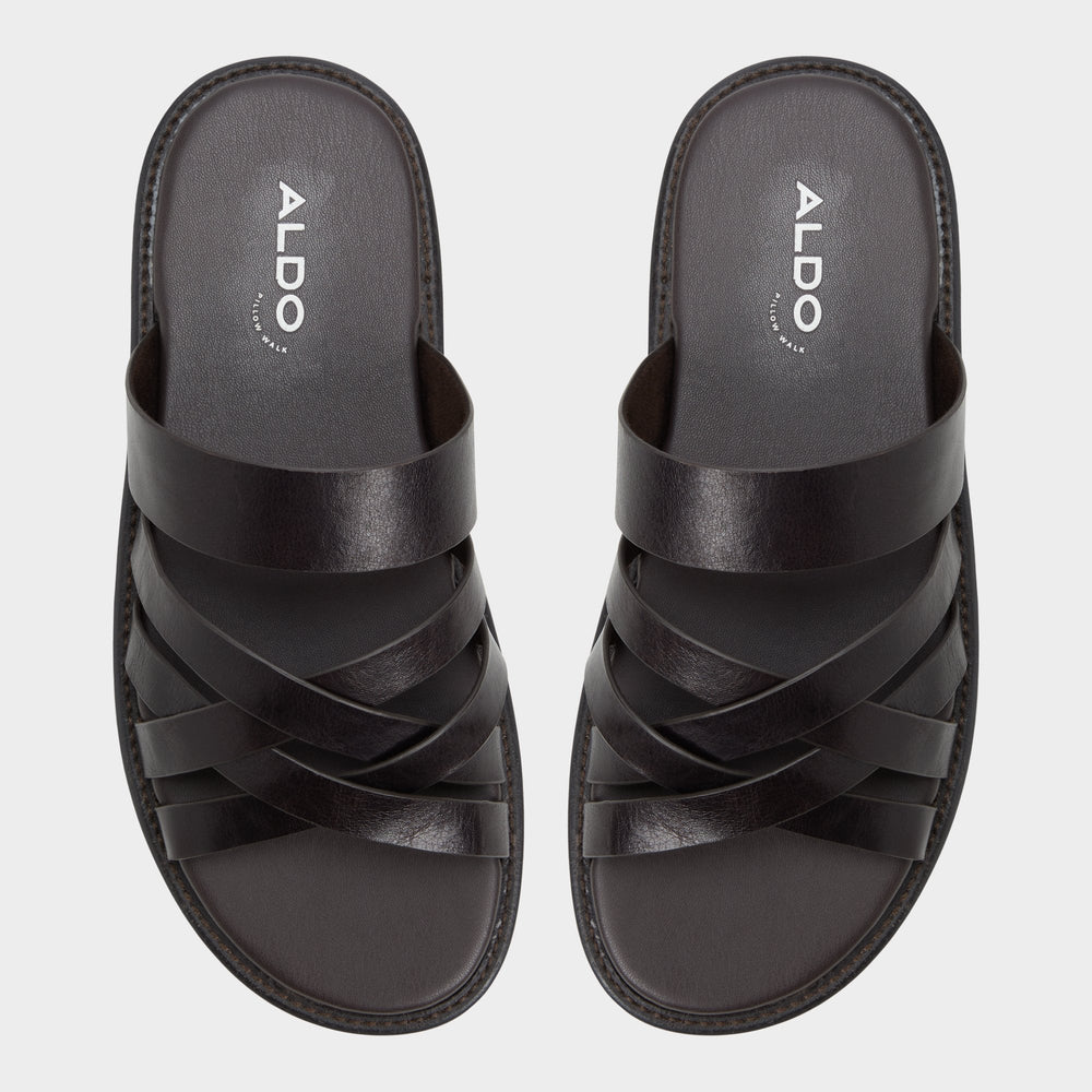 Haniff Brown Men's Sandals & Slides - Strappy flat sandal | Aldo discount