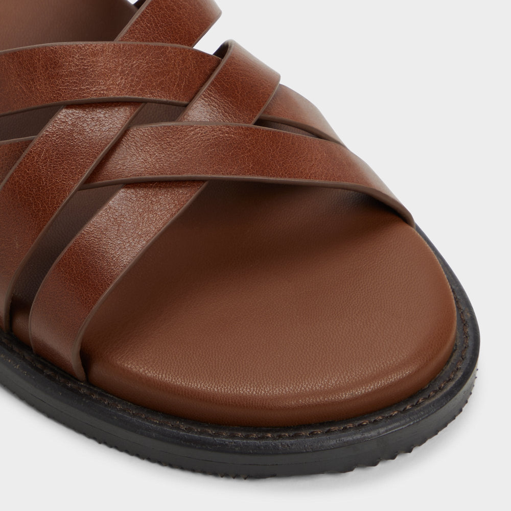 Haniff Cognac Men's Sandals & Slides - Strappy flat sandal | Aldo sale