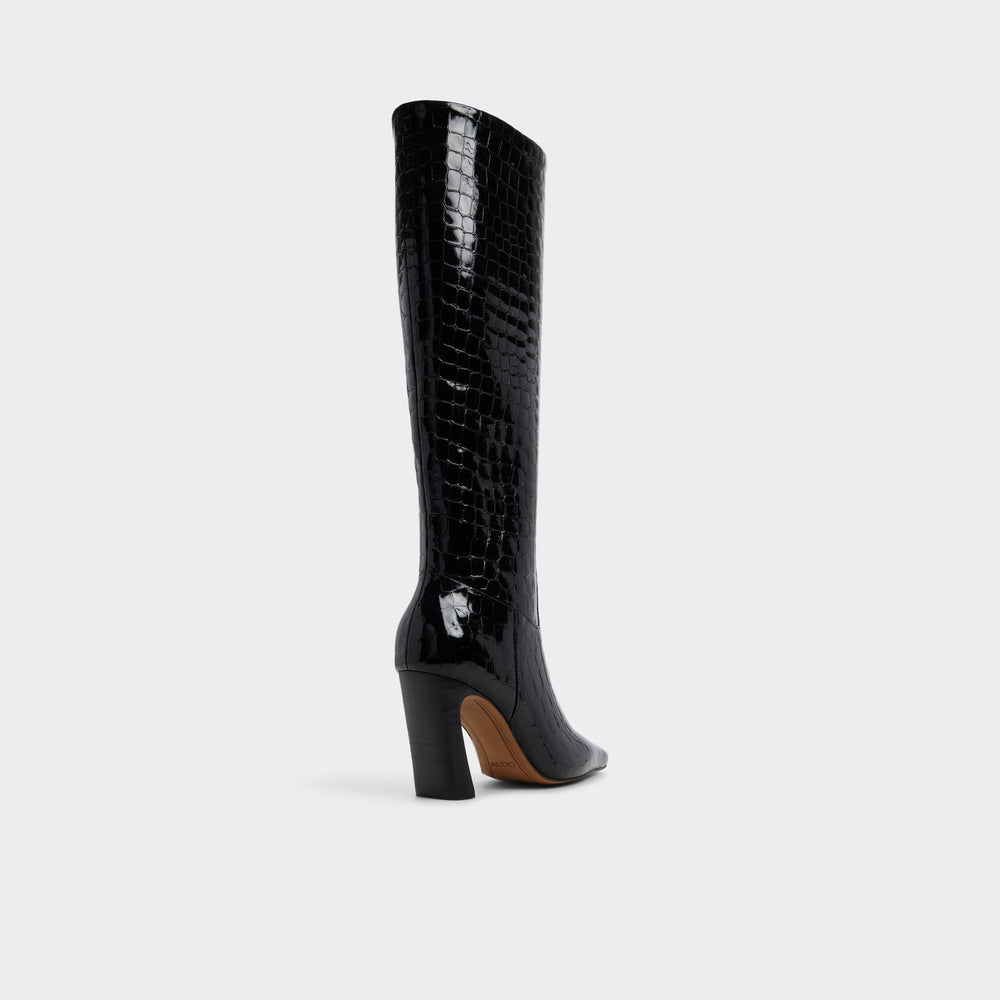 Vivienna in Black - Knee-high boot, Block heel | Aldo outlet
