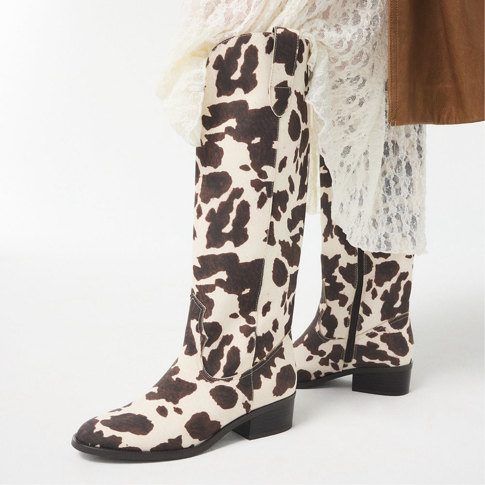 Kaydia in Open Brown 14179225 - Western knee-high boot, Block heel | Aldo sale