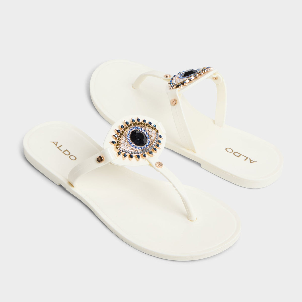 Ebariel White Women's Jelly Sandals & Flip Flops - T-strap sandal | Aldo outlet